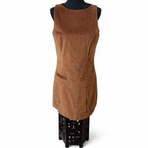Camila Coelho Brown Corduroy Sleeveless Shift Dress NWOT